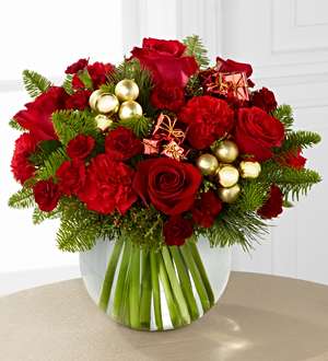 El FTD ® Holiday Gold ™ Bouquet