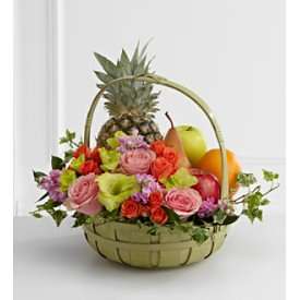 El FTD ® Descanse en Paz ™ Frutas y Flores Cesta